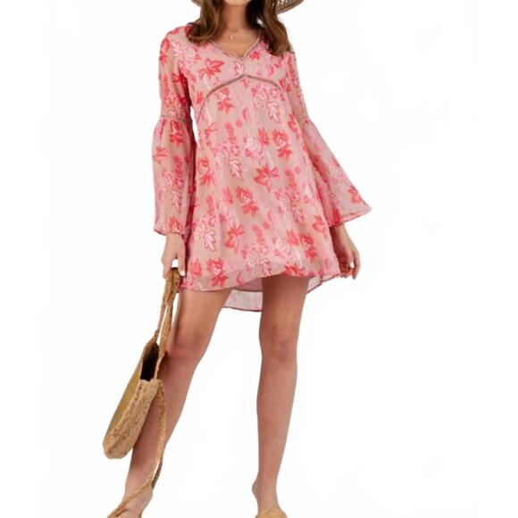 LUCCA Dresses & Skirts - NEW LUCCA julie ladder mini dress in pink floral